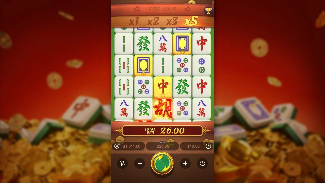 Gevinst på 26,00 i Mahjong Ways