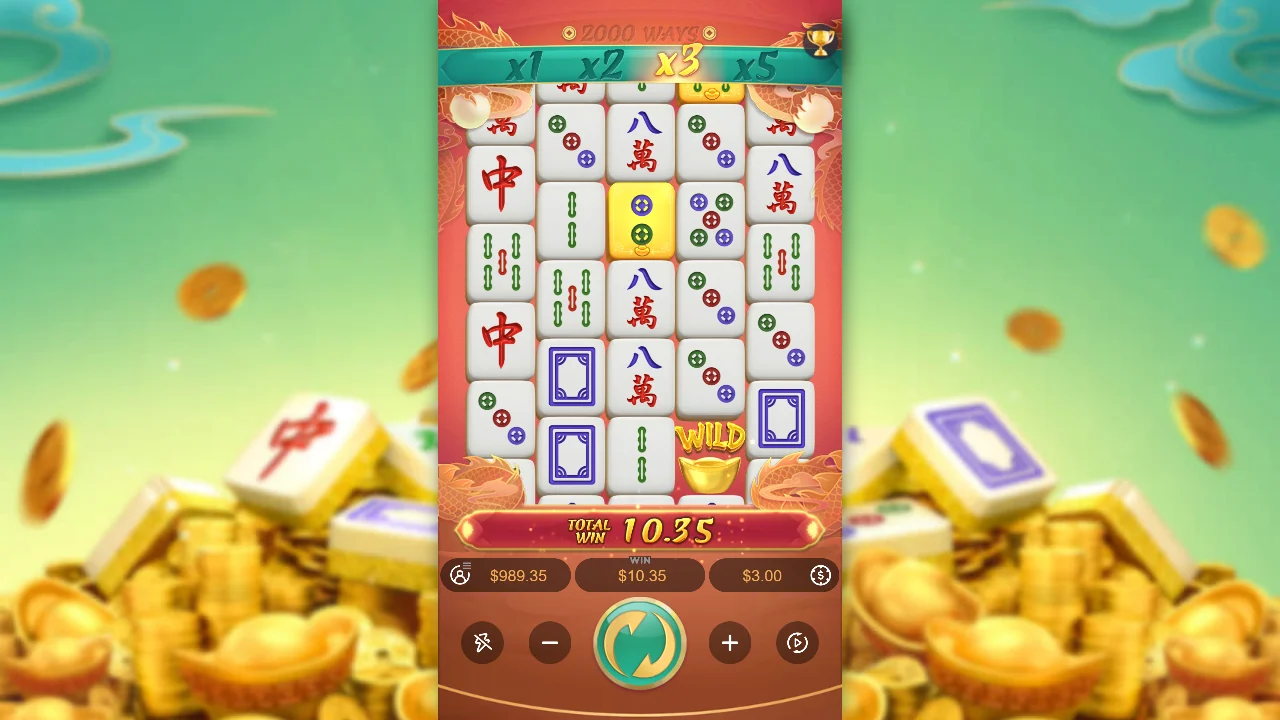 Gevinst på 10,35 i Mahjong Ways 2 med stigen på x3