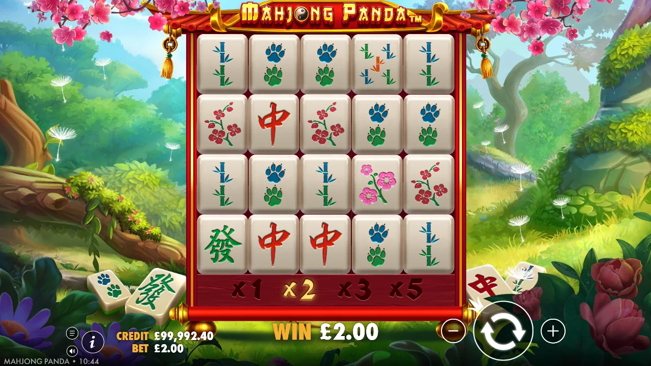 Gevinst på 2,00 i Mahjong Panda med stigen på x2