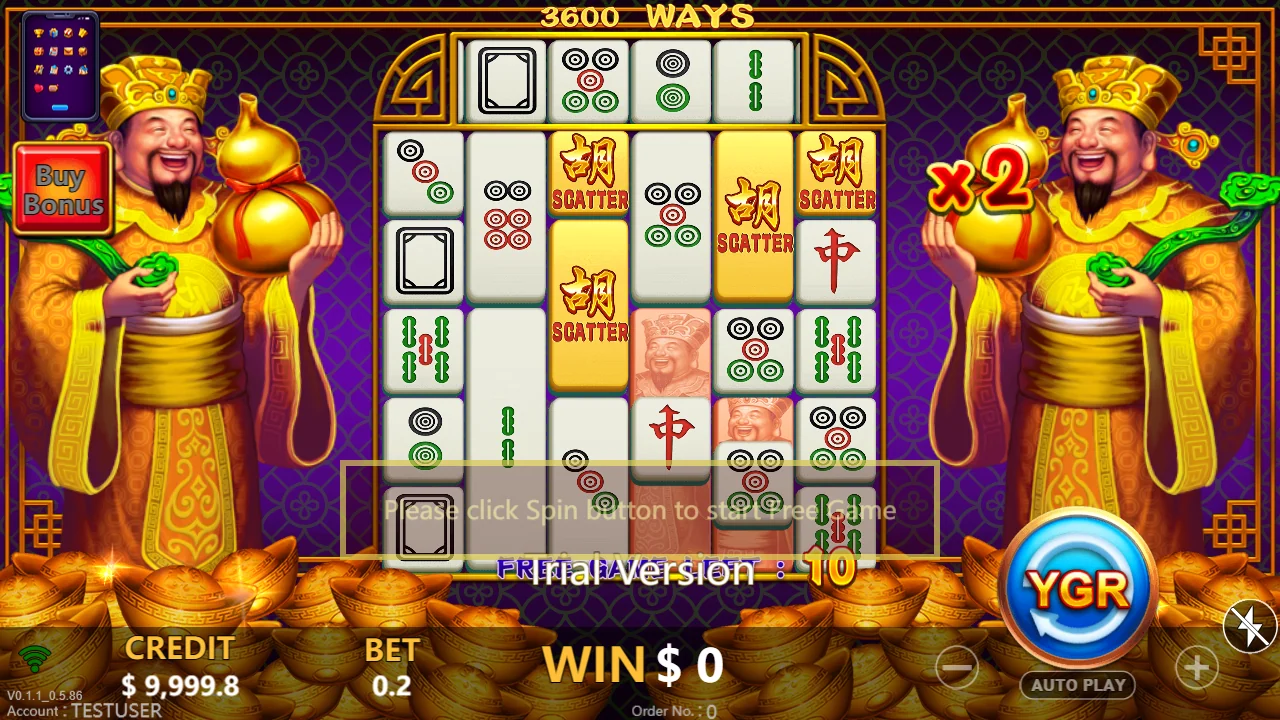 Scattersteinene utløser frispillene i MahJong God