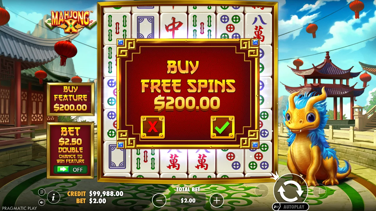 Kjøpsdialogen for frispinn i Mahjong X