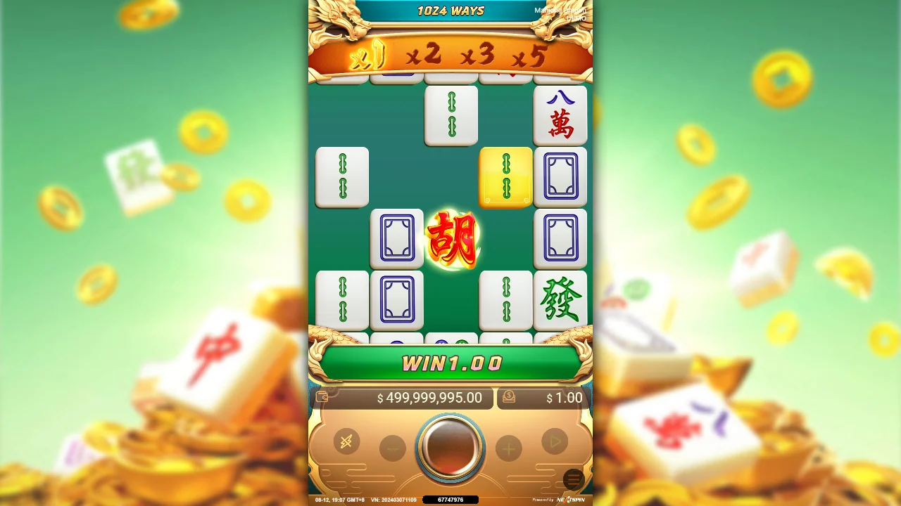 Vinnende kombinasjon i Mahjong Dragon