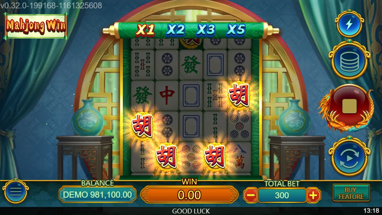 Scattersteinene lander og utløser frispillene i Mahjong Win