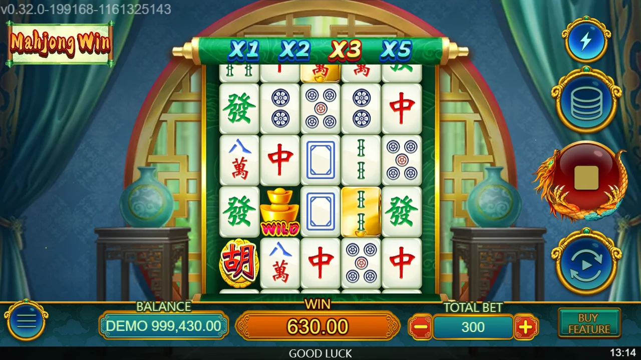 Gevinst på 630 i Mahjong Win