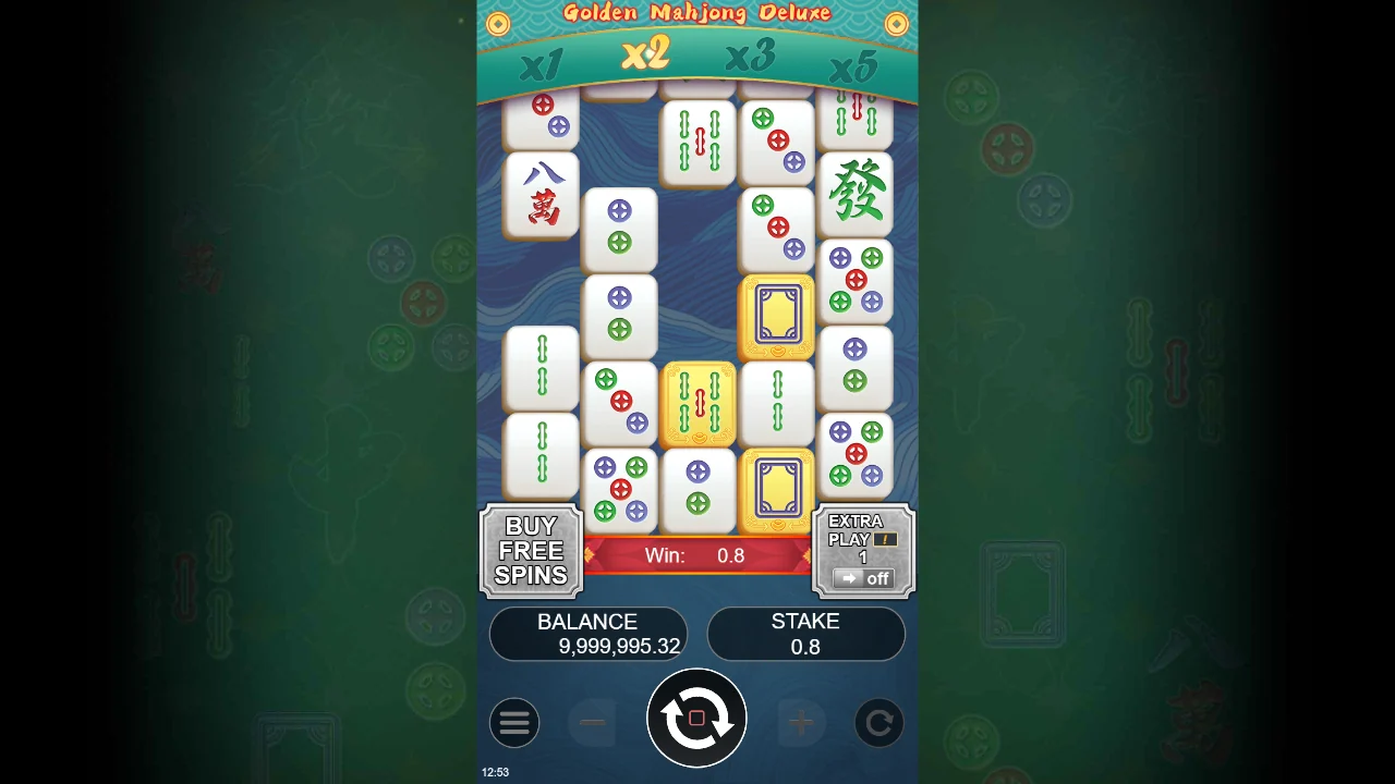 Gevinst på 0,80 i Golden Mahjong Deluxe