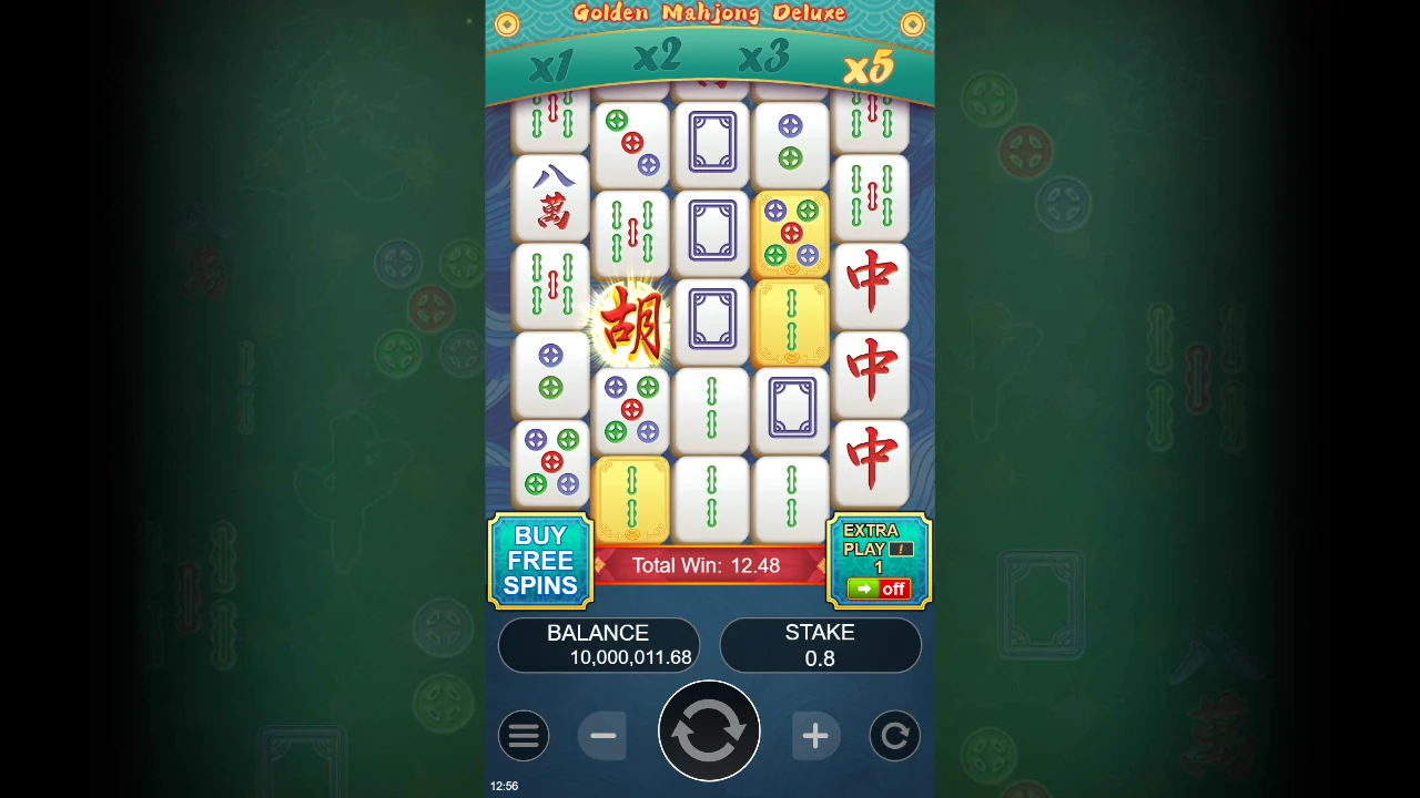 Samlet utbetaling etter kjøpt bonus i Golden Mahjong Deluxe