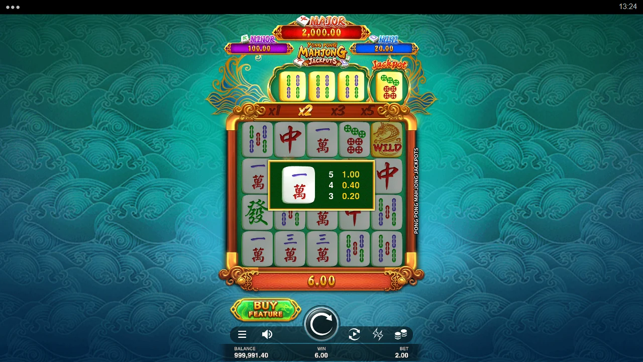 Symbolverdiene og jackpotsamleren i Pong Pong Mahjong Jackpots