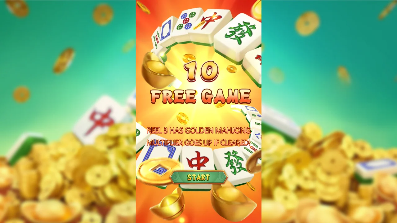 Introskjermen 10 FREE GAME i Mahjong Win 2
