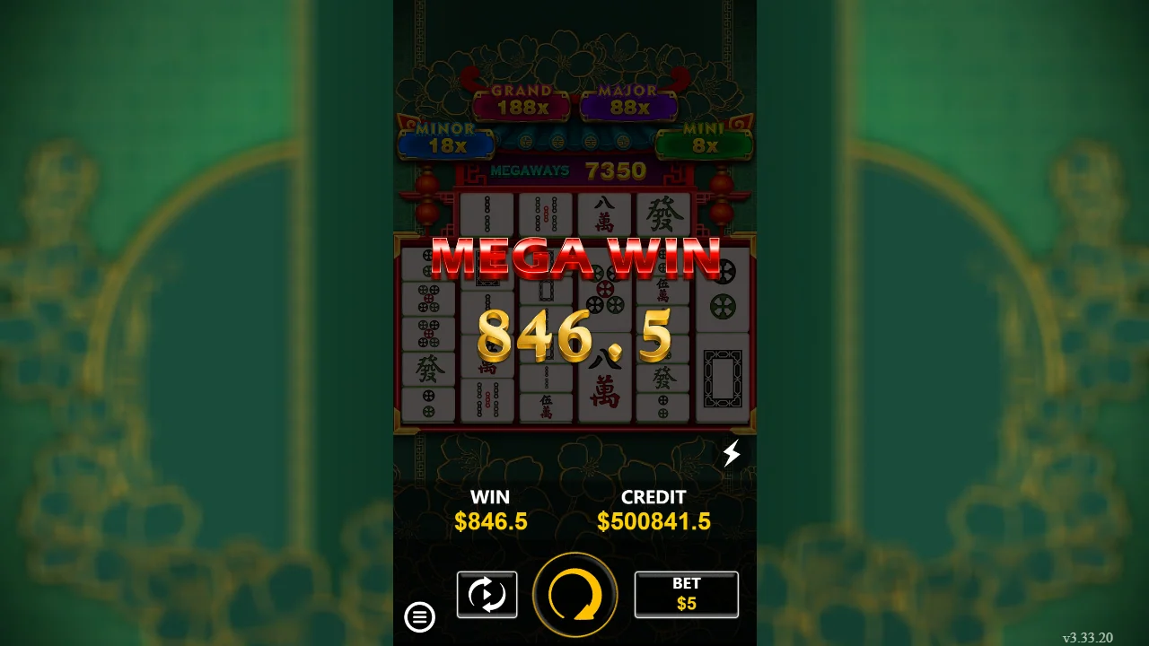 Mega Win på 846,5 i JP Mahjong 2