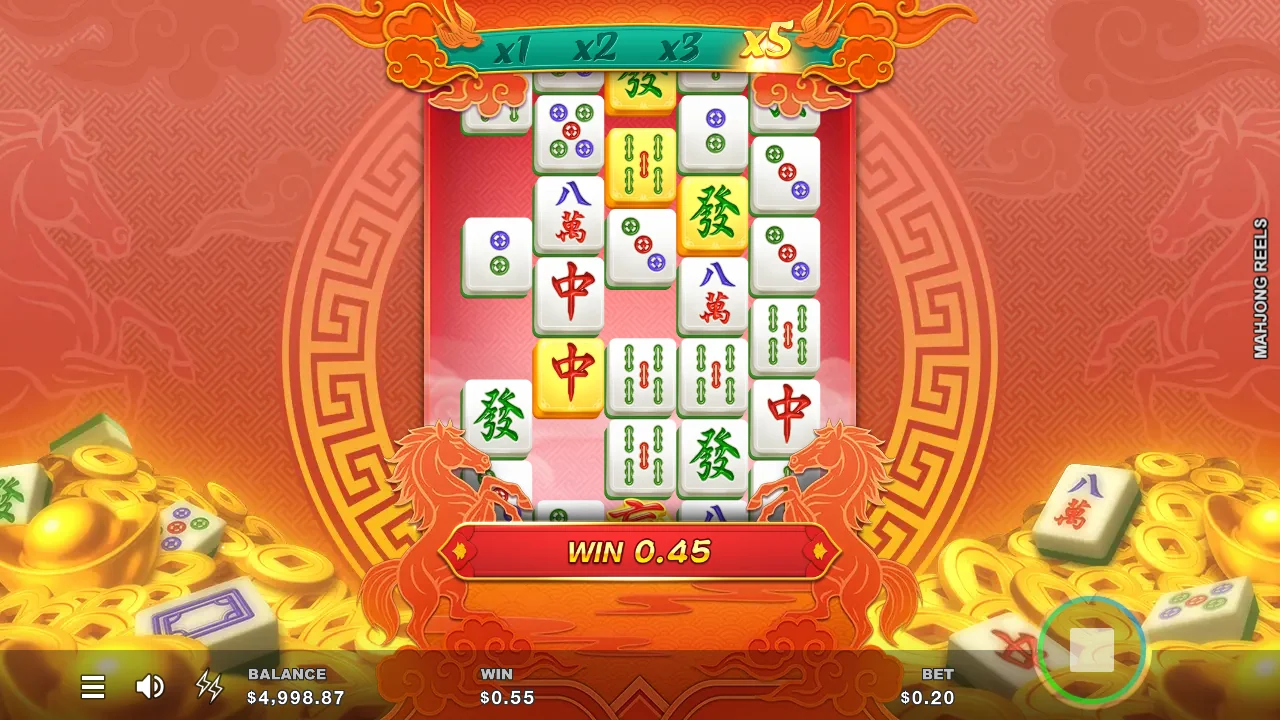 Gevinst på 0,45 i Mahjong Reels