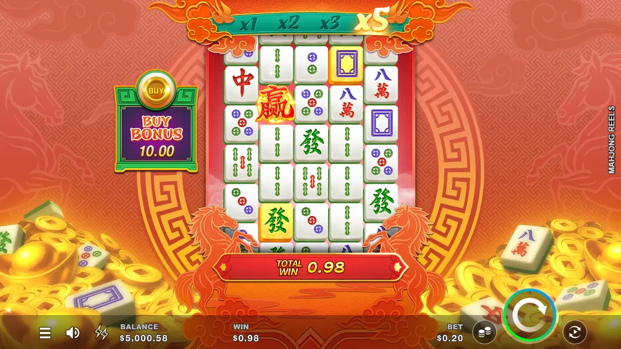 Samlet rundegevinst i Mahjong Reels