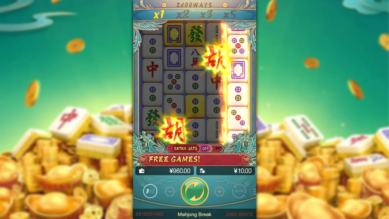 Frispinnene utløses i Mahjong Break