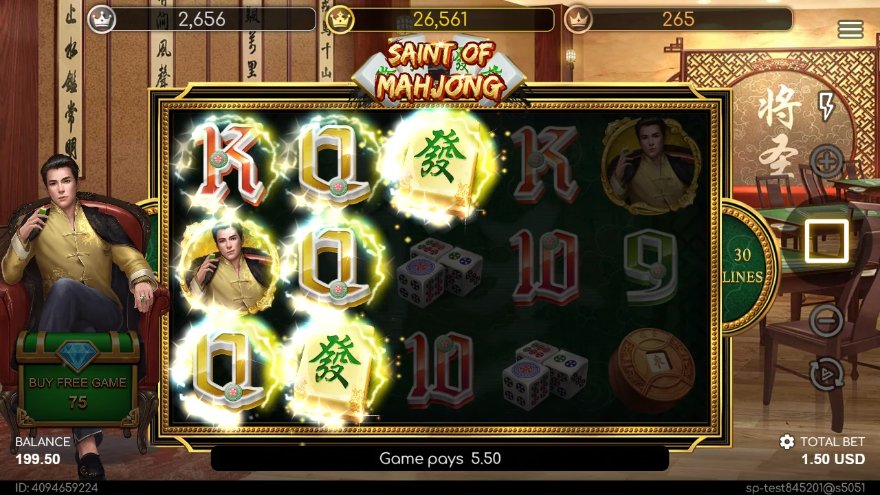 Gevinst på 5,50 i Saint of Mahjong